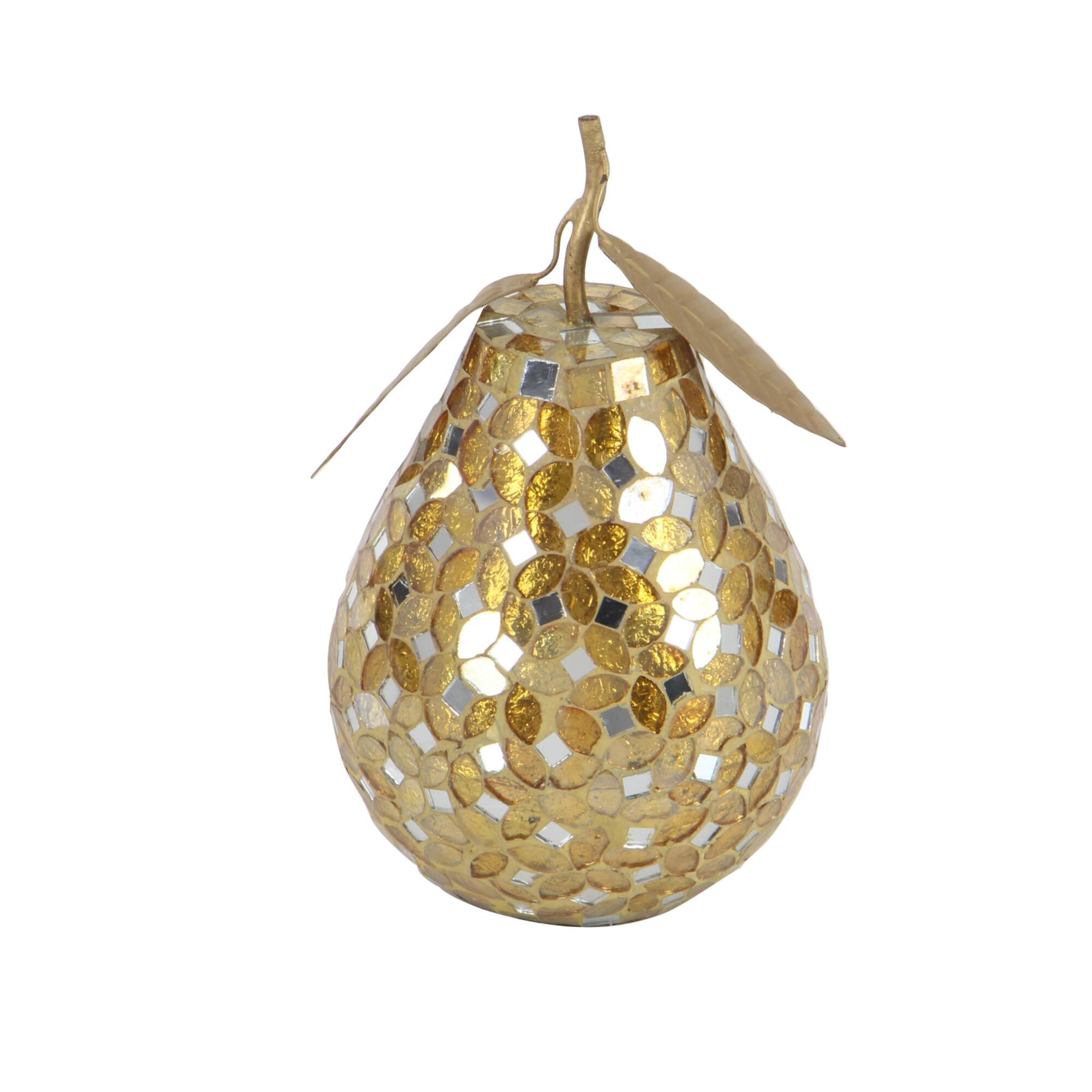 Gold Metal Glam Fruit Sculpture Set